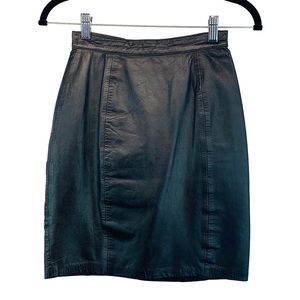 I.O.U Leather Black Pencil Skirt